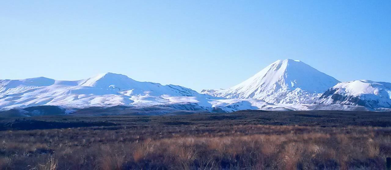 Snow-capped volcano