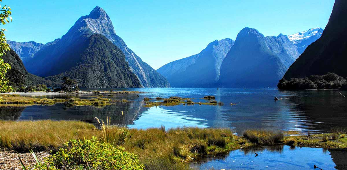 A sunny summer's day in Milford Sound