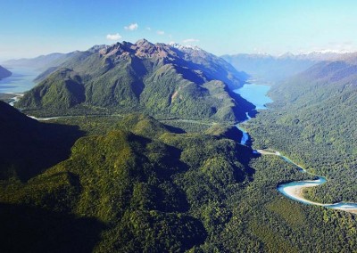 The Hollyford Valley from above